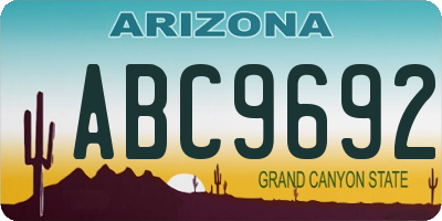 AZ license plate ABC9692