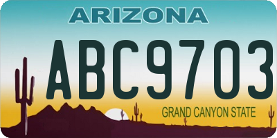 AZ license plate ABC9703