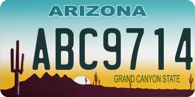 AZ license plate ABC9714