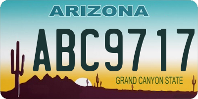 AZ license plate ABC9717