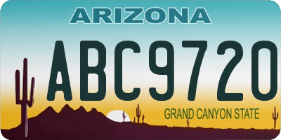AZ license plate ABC9720