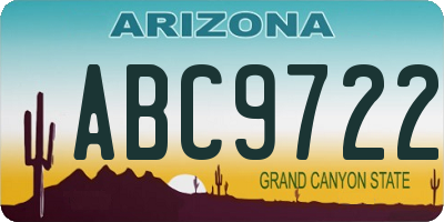 AZ license plate ABC9722