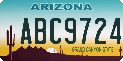AZ license plate ABC9724
