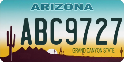 AZ license plate ABC9727