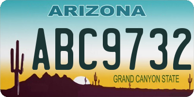 AZ license plate ABC9732