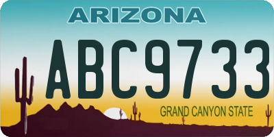 AZ license plate ABC9733