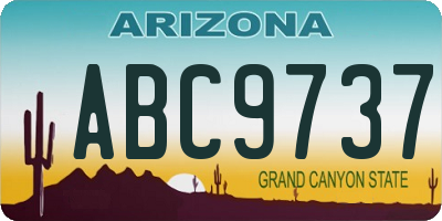 AZ license plate ABC9737