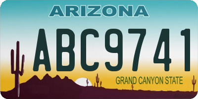 AZ license plate ABC9741