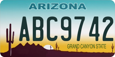 AZ license plate ABC9742