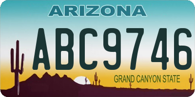 AZ license plate ABC9746