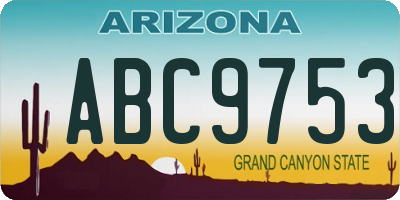 AZ license plate ABC9753