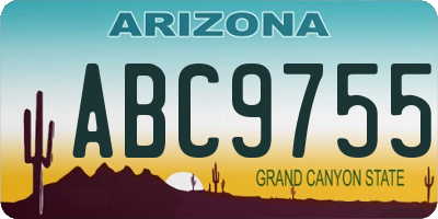 AZ license plate ABC9755