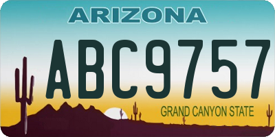 AZ license plate ABC9757