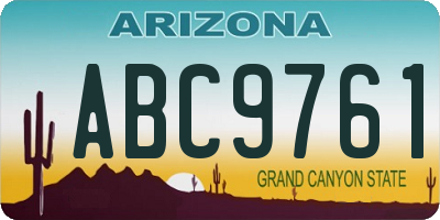 AZ license plate ABC9761