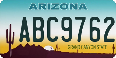 AZ license plate ABC9762