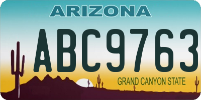 AZ license plate ABC9763