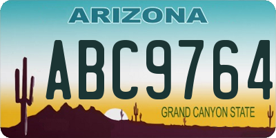 AZ license plate ABC9764