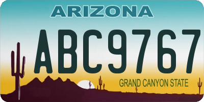 AZ license plate ABC9767