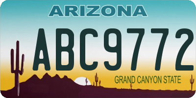 AZ license plate ABC9772