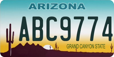 AZ license plate ABC9774
