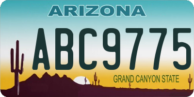 AZ license plate ABC9775