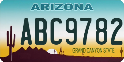 AZ license plate ABC9782