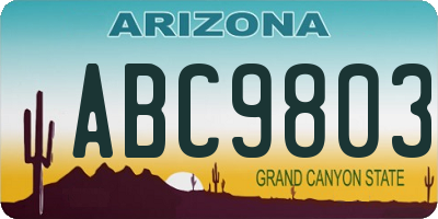 AZ license plate ABC9803