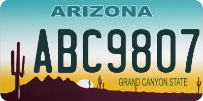 AZ license plate ABC9807