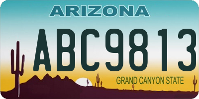 AZ license plate ABC9813