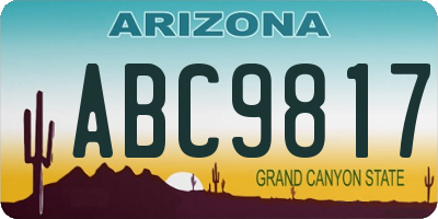 AZ license plate ABC9817