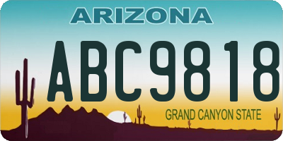 AZ license plate ABC9818