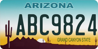 AZ license plate ABC9824