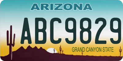 AZ license plate ABC9829