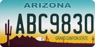 AZ license plate ABC9830