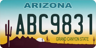 AZ license plate ABC9831