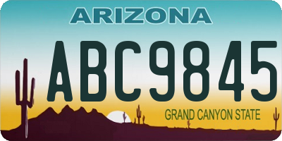 AZ license plate ABC9845