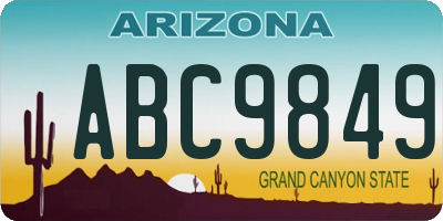 AZ license plate ABC9849