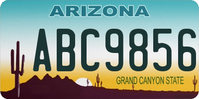 AZ license plate ABC9856
