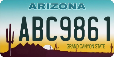 AZ license plate ABC9861