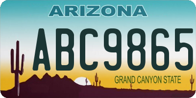 AZ license plate ABC9865