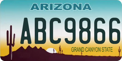 AZ license plate ABC9866