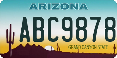 AZ license plate ABC9878