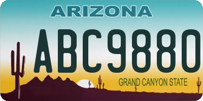AZ license plate ABC9880