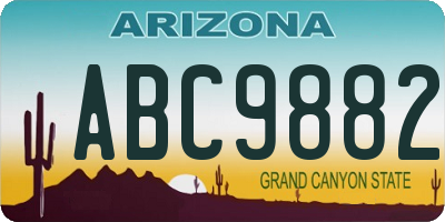 AZ license plate ABC9882