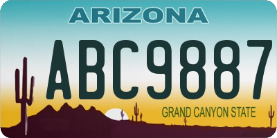 AZ license plate ABC9887