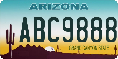AZ license plate ABC9888
