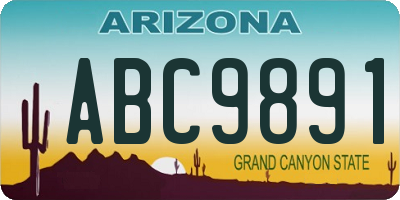 AZ license plate ABC9891