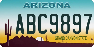 AZ license plate ABC9897