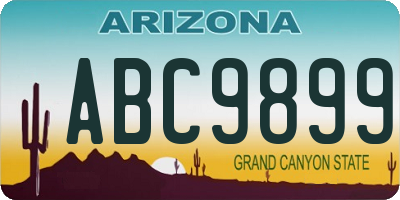 AZ license plate ABC9899