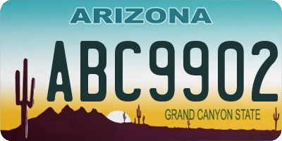AZ license plate ABC9902